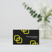 Interlocking Squares 3d - Geel op zwart Visitekaartje (Staand voorkant)