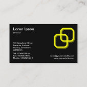 Interlocking Squares 3d - Geel op zwart Visitekaartje (Achterkant)