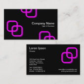 Interlocking Squares 3d - Magenta op zwart Visitekaartje (Voorkant / Achterkant)