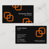 Interlocking Squares 3d - Oranje op zwart Visitekaartje (Voorkant / Achterkant)