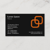 Interlocking Squares 3d - Oranje op zwart Visitekaartje (Achterkant)