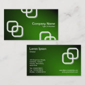 Interlocking Squares 3d - Spotlit - Green (Gold) Visitekaartje (Voorkant / Achterkant)