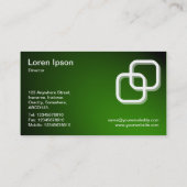 Interlocking Squares 3d - Spotlit - Green (Gold) Visitekaartje (Achterkant)