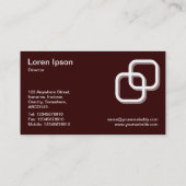 Interlocking Squares 3d - Wit op donkerbruin Visitekaartje (Achterkant)