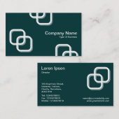 Interlocking Squares 3d - Wit op donkergroen Visitekaartje (Voorkant / Achterkant)