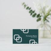 Interlocking Squares 3d - Wit op donkergroen Visitekaartje (Staand voorkant)