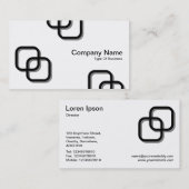 Interlocking Squares 3d - zwart op wit Visitekaartje (Voorkant / Achterkant)