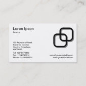 Interlocking Squares 3d - zwart op wit Visitekaartje (Achterkant)