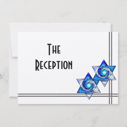 Interlocking sterren van David Wedding Reception Kaart (Achterkant)