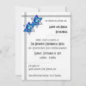 Interlocking sterren van David Wedding Reception Kaart (Voorkant)