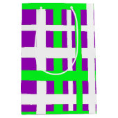 Interlocking Stripes Black Green Paars Medium Cadeauzakje (Voorkant)