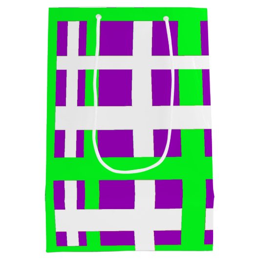 Interlocking Stripes Black Green Paars Medium Cadeauzakje (Achterkant)