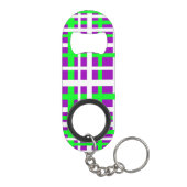 Interlocking Stripes Black Green Paars Mini Flessenopener (Achterkant)