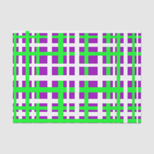 Interlocking Stripes Black Green Paars Tissuepapier