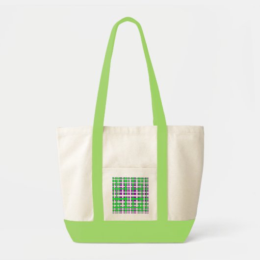 Interlocking Stripes Black Green Paars Tote Bag (Voorkant)