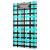 Interlocking Stripes Black White Blauwgroen Klembord (Links)