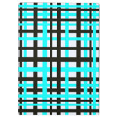 Interlocking Stripes Black White Blauwgroen Klembord (Achterkant)
