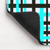 Interlocking Stripes Black White Blauwgroen Muismat (Hoek)