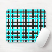 Interlocking Stripes Black White Blauwgroen Muismat (Met muis)