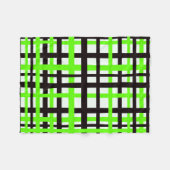 Interlocking Stripes Black White Green Fleece Deken (Voorkant (Horizontaal))
