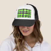 Interlocking Stripes Black White Green Trucker Pet (In situ)
