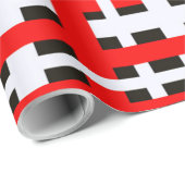 Interlocking Stripes Black White Red Cadeaupapier (Rol Hoek)