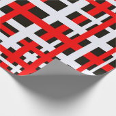 Interlocking Stripes Black White Red Cadeaupapier (Hoek)