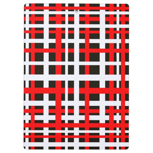 Interlocking Stripes Black White Red Klembord (Achterkant)