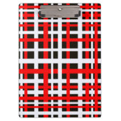 Interlocking Stripes Black White Red Klembord (Voorkant)