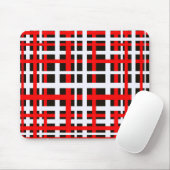 Interlocking Stripes Black White Red Muismat (Met muis)