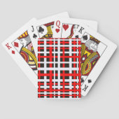 Interlocking Stripes Black White Red Pokerkaarten (Achterkant)