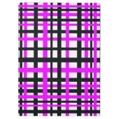 Interlocking Stripes Black White Roze Klembord (Achterkant)