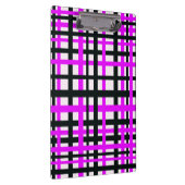 Interlocking Stripes Black White Roze Klembord (Rechts)