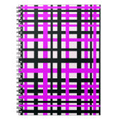 Interlocking Stripes Black White Roze Notitieboek (Voorkant)