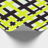 Interlocking Stripes Black White Yellow Cadeaupapier (Hoek)