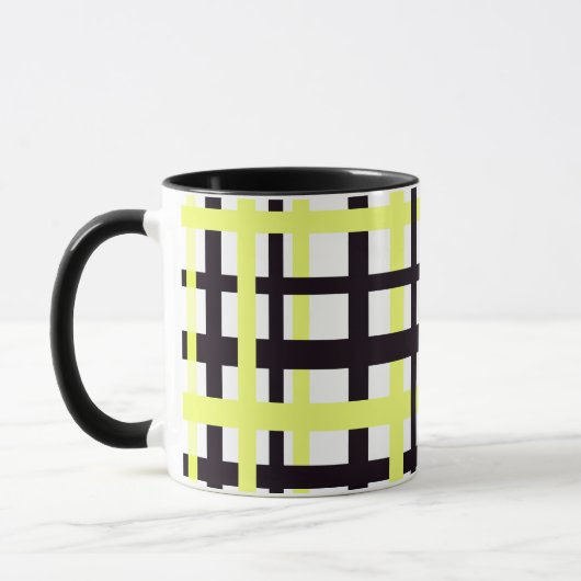 Interlocking Stripes Black White Yellow Mok (Links)