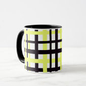 Interlocking Stripes Black White Yellow Mok (Voorkant links)