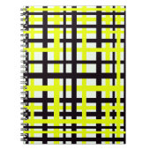 Interlocking Stripes Black White Yellow Notitieboek (Voorkant)