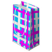 Interlocking Stripes White Pink Light Blue Klein Cadeauzakje (Voorkant Gekanteld)