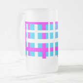 Interlocking Stripes White Pink Light Blue Matglas Bierpul (Voorkant links)