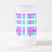 Interlocking Stripes White Pink Light Blue Matglas Bierpul (Center)