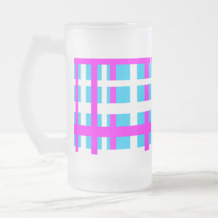 Interlocking Stripes White Pink Light Blue Matglas Bierpul