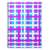 Interlocking Stripes White Pink Light Blue Notitieboek (Voorkant)