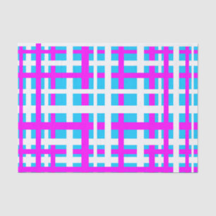 Interlocking Stripes White Pink Light Blue Tissuepapier