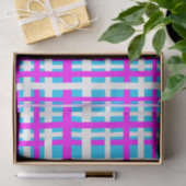 Interlocking Stripes White Pink Light Blue Tissuepapier (Geschenk)