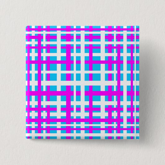 Interlocking Stripes White Pink Light Blue Vierkante Button 5,1 Cm (Voorkant)