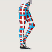 Interlocking Stripes White Red Light Blue Leggings (Rechts)