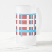 Interlocking Stripes White Red Light Blue Matglas Bierpul (Voorkant rechts)