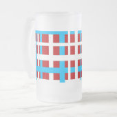 Interlocking Stripes White Red Light Blue Matglas Bierpul (Voorkant links)