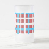 Interlocking Stripes White Red Light Blue Matglas Bierpul (Center)